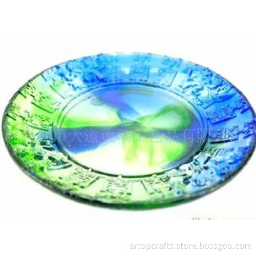 Antique lead crystal handmade fruit plates